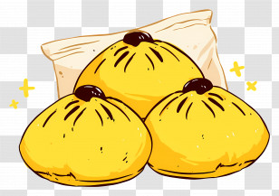 Momos - Illustration Of Yellow Buns Transparent PNG