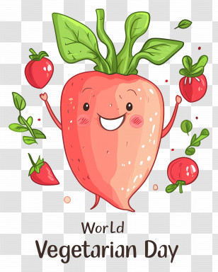 World Vegetarian Day - Cute Vegetable Cartoon For World Vegetarian Day Transparent PNG