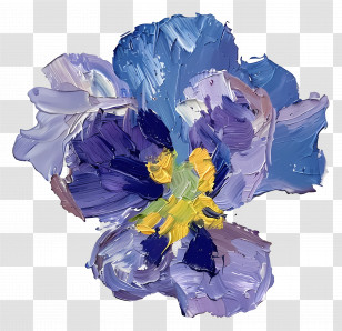 Oil Painting - Purple Flower Digital Painting Transparent PNG