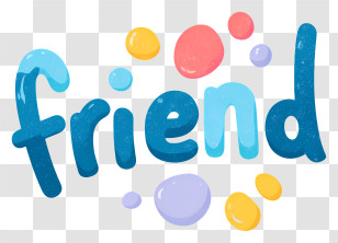 Friend - Playful 'friend' Colorful Lettering Transparent PNG