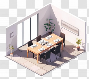 Dining Room - Minimalist Dining Room Interior Design Transparent PNG