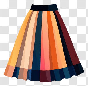 Skirt - Striped Multicolored Skirt In Fashion Style Transparent PNG