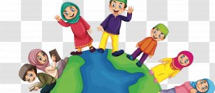 Family Muslim Islam Cartoon Child Allah Transparent Png