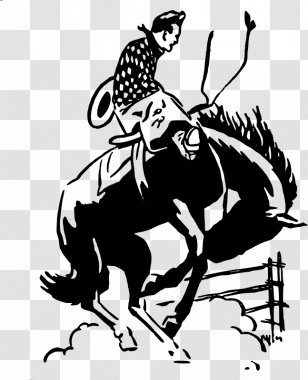 Rodeo Cowboy Bucking Clip Art - Cattle Like Mammal Transparent PNG