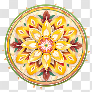 Onam
 - Colorful Mandala Design With Intricate Patterns Transparent PNG