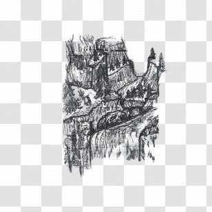 Horse Visual Arts Tree Sketch - Art - Waterfall Scenery Transparent PNG