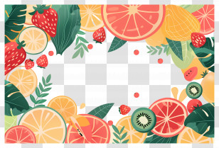 Food Background - Vibrant Illustration Of A Fruit Frame Transparent PNG