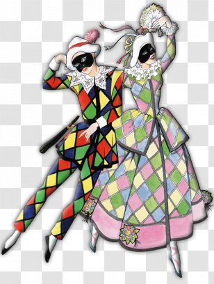 Columbina Harlequin Pierrot Brighella Commedia Dell'arte - Carnival - Mask Transparent PNG