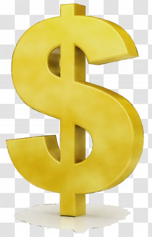 Gold Dollar Sign - Money Handling Material Property Transparent PNG