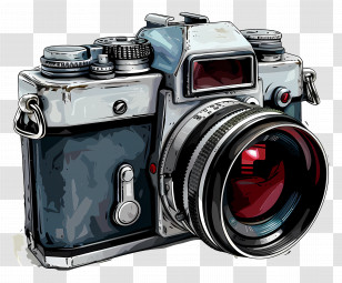 Camera - Classic Camera With Professional Lens Transparent PNG