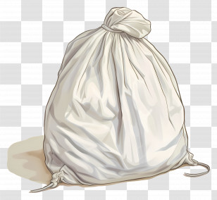 Laundry Bag - White Cloth Sack For Simple Storage Transparent PNG