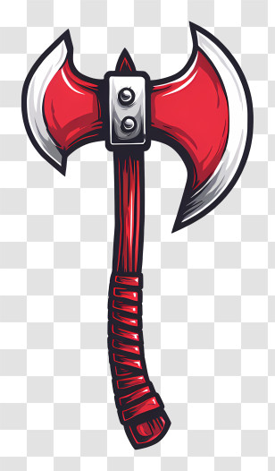 Battle Axe - Red Double-Headed Axe Illustration Transparent PNG