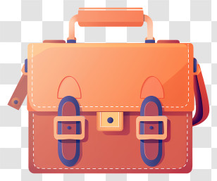 Briefcase - Orange Office Briefcase Transparent PNG