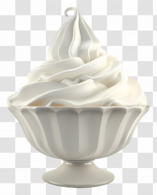 Sour Cream - White Soft-Serve Ice Cream In A Cup Transparent PNG