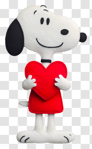 Snoopy Holding Heart - Dog Character Holding A Heart Transparent PNG