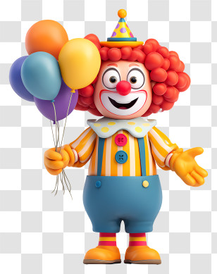 Birthday Clown - Clown With Balloons Illustration Transparent PNG