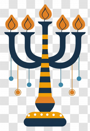 Hanukkah Menorah - Menorah With Candles Transparent PNG