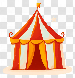Circus Tent - Colorful Circus Tent Illustration For Festivals Transparent PNG
