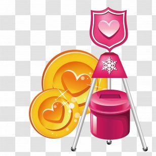 Yellow Graphic Design Illustration - Designer - Heart-shaped Plate And Trash Can Transparent PNG