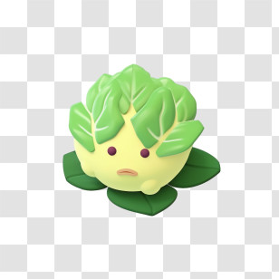 Cabbage - Sad Leafy Character Cartoony Illustration Transparent PNG