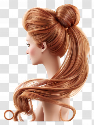 Hair Style - Illustration Of A Woman With Long Hair Transparent PNG