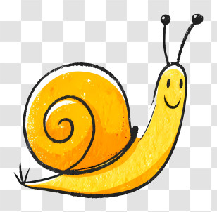 Snail Logo - Cute Yellow Snail Transparent PNG