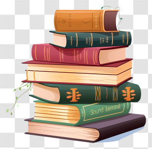 Book Stack - Stack Of Vintage Hardcover Books Illustration Transparent PNG