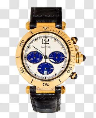 Watch Strap Chronograph Cartier Gold Transparent PNG