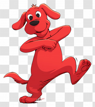 Dancing Dog - Red Animated Dog In A Playful Pose Transparent PNG