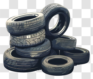 Car Tires - Pile Of Used Car Tires Transparent PNG