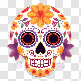 Day Of The Dead - Colorful Sugar Skull For Day Of The Dead Transparent PNG