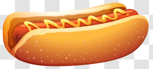 Hamburger Bun - Simple Hot Dog With Mustard Sauce Transparent PNG