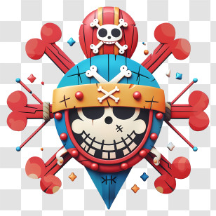 One Piece Jolly Roger - Colorful Pirate Skull Emblem Transparent PNG