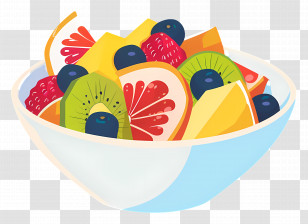 Fruits Salad - Colorful Fruit Salad In Bowl Transparent PNG
