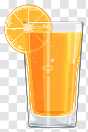 Orange Juice - Refreshing Glass Of Orange Juice With Citrus Slice Transparent PNG
