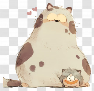 Fluffy Cat - Cartoon Cat And Creature Transparent PNG