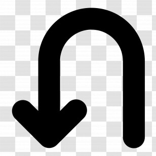 Arrow Down - U-turn Arrow Symbol For Direction Guidance Transparent PNG