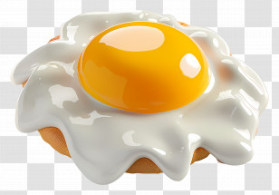Fried Egg - Sunny Side Up Egg On A Plate Transparent PNG