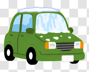 Car Snow Small Green Car Snowy Road Covered In Snow Good Condition Car Transparent PNG