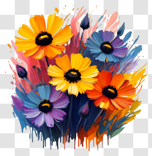 Floral Arrangements - Colorful Flowers Transparent PNG