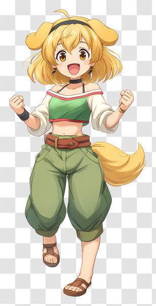 Roxanne - Energetic Dog-Girl Anime Character Transparent PNG