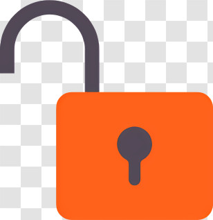 Icon - Orange Unlocked Padlock Icon Transparent PNG