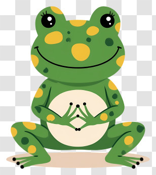 Cartoon Frog - Green Frog With Yellow Spots Transparent PNG