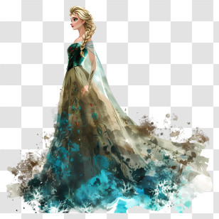 Disney Princess - Fantasy Princess In Beautiful Dress Transparent PNG