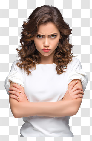 Angry Woman Portrait Arms Crossed Transparent PNG