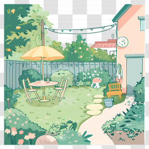 Backyard - Cozy Backyard Garden Transparent PNG