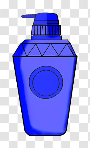 Cartoon - Blue Lotion Bottle With Pump Dispenser Transparent PNG