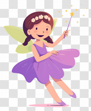 Flying Fairy - Magical Fairy Girl With A Wand Transparent PNG