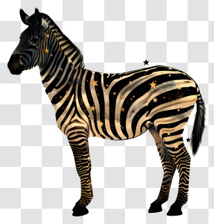 Zebra - Artistic Zebra With Starry Pattern Design Transparent PNG