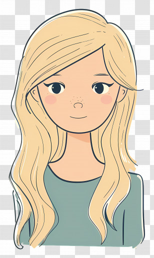 Blonde Woman - Blonde Girl With Long Hair Illustration Transparent PNG